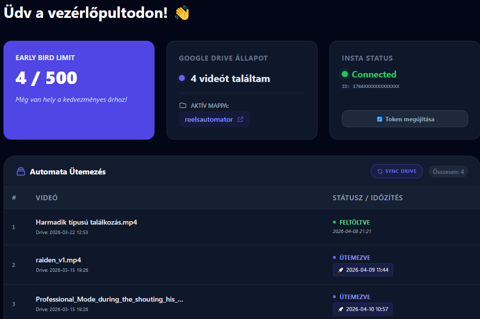 ReelsAutomator Dashboard